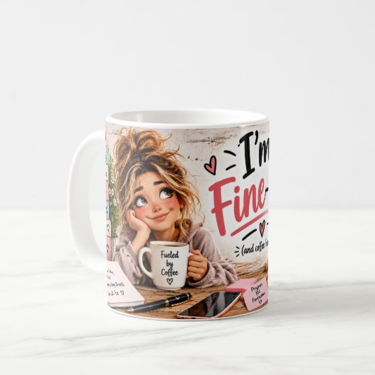 Ich-bin-ein bisschen-okay-Kaffeetasse Kaffeetasse (Vorderseite Links)