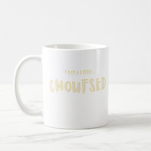 Ich bin ein bisschen verwirrt Lustige Typografie Kaffeetasse (Links)