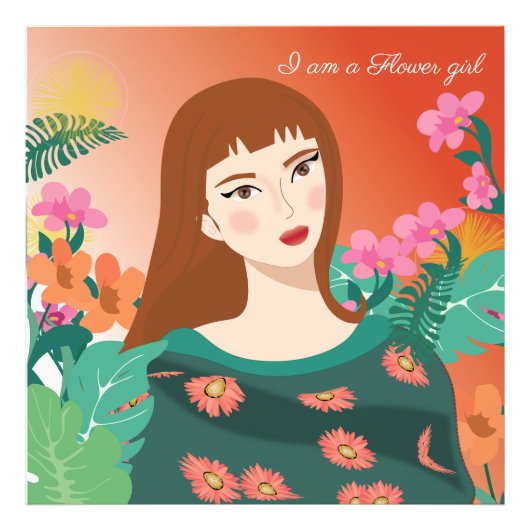 Ich bin ein Blumenmädchen Fotodruck (Vorne)