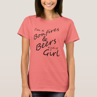 Ich bin ein Bonfire und bier Art Girl Ringer Shirt