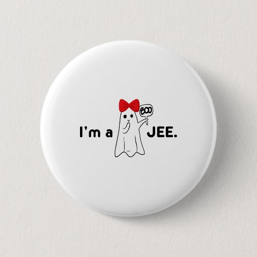 Ich bin ein Boo Jee Funny Niedlich Red Bow Girl La Button (Vorderseite)