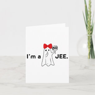 Ich bin ein Boo Jee Funny Niedlich Red Bow Girl La Karte