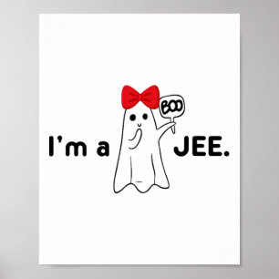 Ich bin ein Boo Jee Funny Niedlich Red Bow Girl La Poster