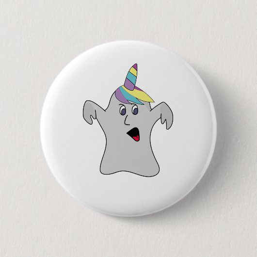 Ich bin ein Boonicorn Niedlich Ghost Unicorn Button (Vorderseite)