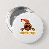 Ich bin ein böser Kürbistrick oder greife Hallowee Button (Vorne & Hinten)