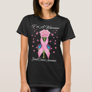 Ich bin ein Brustkrebs-Blume-Schmetterling des Kri T-Shirt