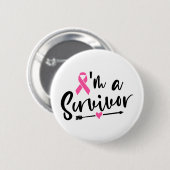 Ich bin ein Brustkrebs-Überlebender Button (Vorne & Hinten)