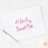 Ich bin ein Brustmann (Rosa Brustkrebs Schleife) Runder Aufkleber (Umschlag)