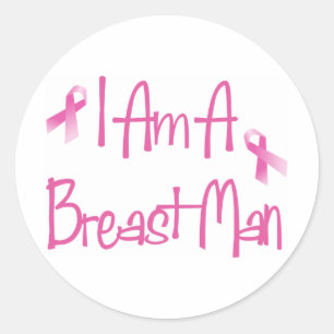 Ich bin ein Brustmann (Rosa Brustkrebs Schleife) Runder Aufkleber