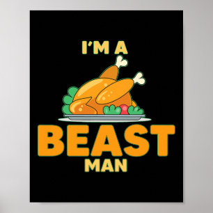 Ich bin ein Brustmann Truthahn Lustiges Erntedankf Poster