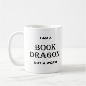 Ich bin ein Buch-Drache nicht ein Wurm Kaffeetasse (Links)