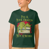Ich bin ein Buch-Drache nicht ein Wurm-T - Shirt (Vorderseite)