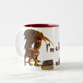 Ich bin ein Buch DRACHE, nicht ein Wurm Zweifarbige Tasse (Vorderseite Links)