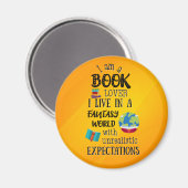 Ich bin ein Buch in einer Fantasiewelt Magnet (Vorderseite/Rückseite)