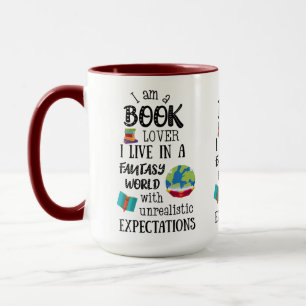 Ich bin ein Buch in einer Fantasiewelt Tasse