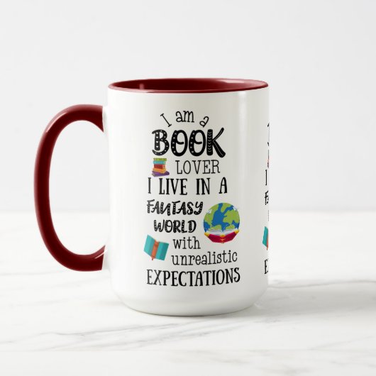Ich bin ein Buch in einer Fantasiewelt Tasse (Links)