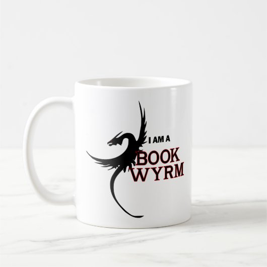 Ich bin ein Buch Wyrm (gedruckt beiden Seiten) Kaffeetasse (Links)