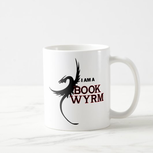 Ich bin ein Buch Wyrm (gedruckt beiden Seiten) Kaffeetasse (Rechts)