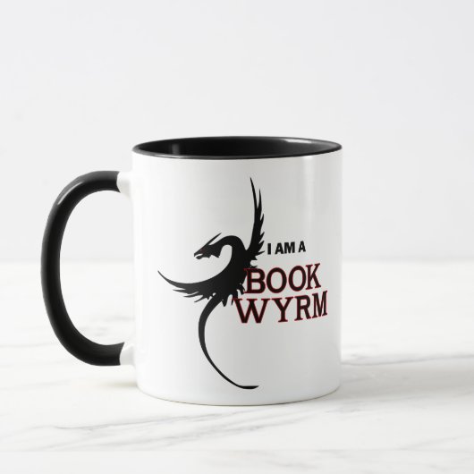 Ich bin ein Buch Wyrm (gedruckt beiden Seiten) Tasse (Links)