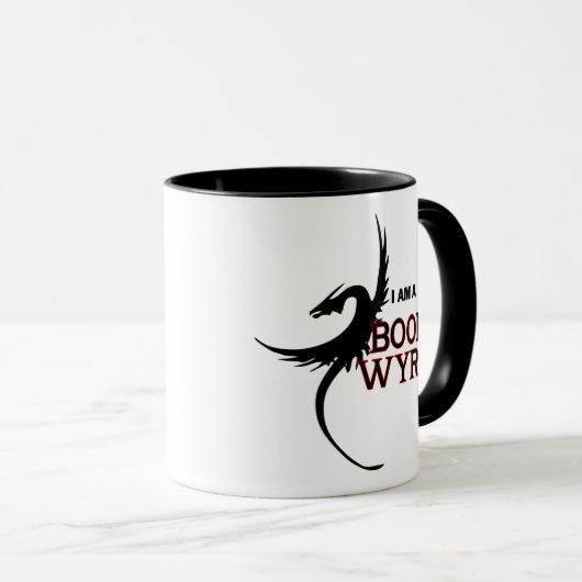 Ich bin ein Buch Wyrm (gedruckt beiden Seiten) Tasse (VorderseiteRechts)