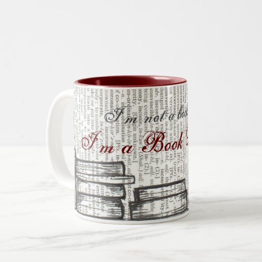 Ich bin ein Buchdrache Zweifarbige Tasse (Vorderseite Links)