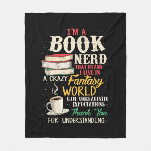 Ich bin ein Bücherwurm - Buchliebhaber - Literatur Fleecedecke