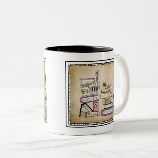 ich bin ein Bücherwurm Zweifarbige Tasse (VorderseiteRechts)