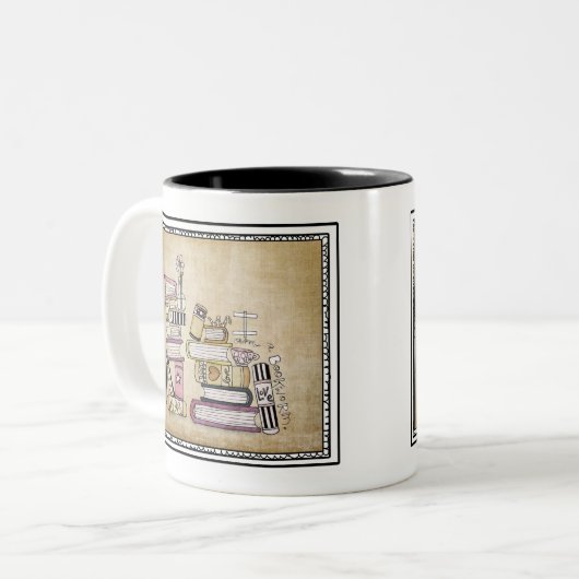 ich bin ein Bücherwurm Zweifarbige Tasse (Vorderseite Links)