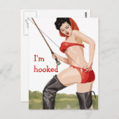 Ich bin ein Button-up-Vintage-Poster Postkarte (Vorne/Hinten)