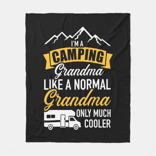 Ich bin ein Camping Oma Fleecedecke (Vorderseite)
