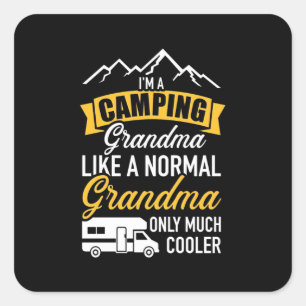 Ich bin ein Camping Oma Quadratischer Aufkleber