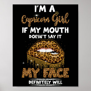 Ich bin ein Capricorn Girl Leopard geb. Poster