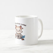 Ich bin ein Cat-ffeine-Süchtiger Kaffeetasse (VorderseiteRechts)
