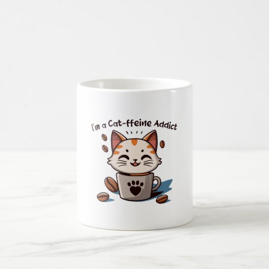Ich bin ein Cat-ffeine-Süchtiger Kaffeetasse (Mittel)