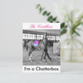 Ich bin ein Chatterbox Postkarte (Stehend Vorderseite)