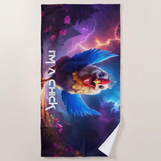 ICH BIN EIN CHICK STRANDTUCH (Vorderseite)