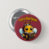 Ich bin ein Christlicher Bienensteber Button (Vorne & Hinten)