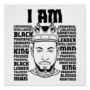 Ich bin ein Christlicher Black King Men Pater Vate Poster