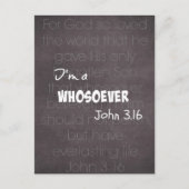 Ich bin ein Christlicher Zitat John 3.16 Postkarte (Vorderseite)