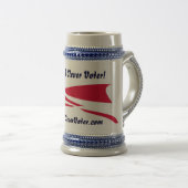 Ich bin ein CleverVoter! Stein Bierglas (VorderseiteRechts)