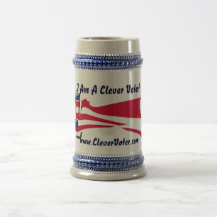 Ich bin ein CleverVoter! Stein Bierglas