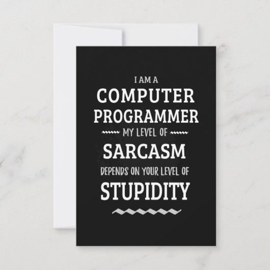 Ich bin ein Computerprogrammierer RSVP Karte (Vorderseite)