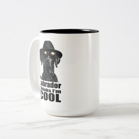 Ich bin ein Cooles schwarzes Labor Zweifarbige Tasse (Vorderseite Links)