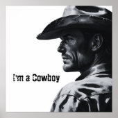 Ich bin ein Cowboy Poster | Geschenke für ihn (Vorne)