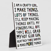 Ich bin ein Crafty Girl Funny Art Plaque Fotoplatte (Seite)