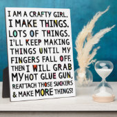Ich bin ein Crafty Girl Funny Art Plaque Fotoplatte (Seite)