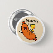 Ich bin ein Dackel Hotdog Pun Button Button (Vorne & Hinten)