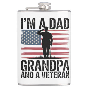 Ich bin ein Dad Opa und Veteran Nichts schreckt mi Flachmann