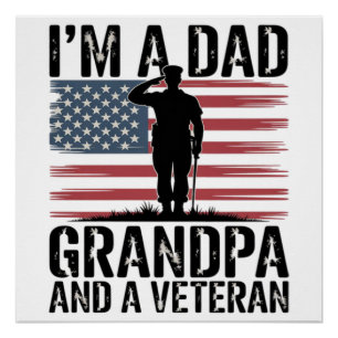 Ich bin ein Dad Opa und Veteran Nichts schreckt mi Poster