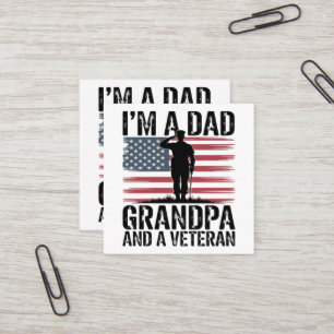 Ich bin ein Dad Opa und Veteran Nichts schreckt mi Quadratische Visitenkarte